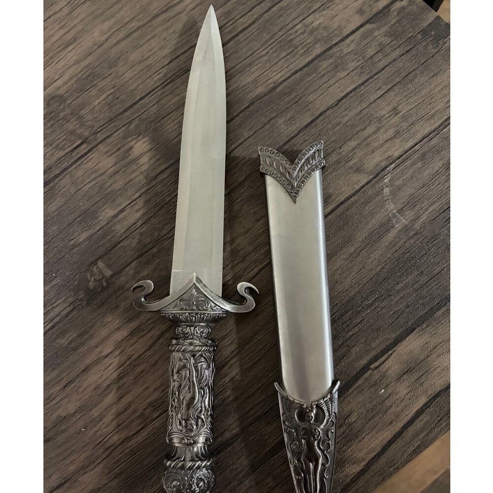 Fantasy Dagger With Sheath Stainless Steel Intricate Medieval Renaissance Fair